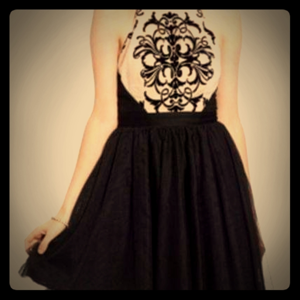 Black halter dress